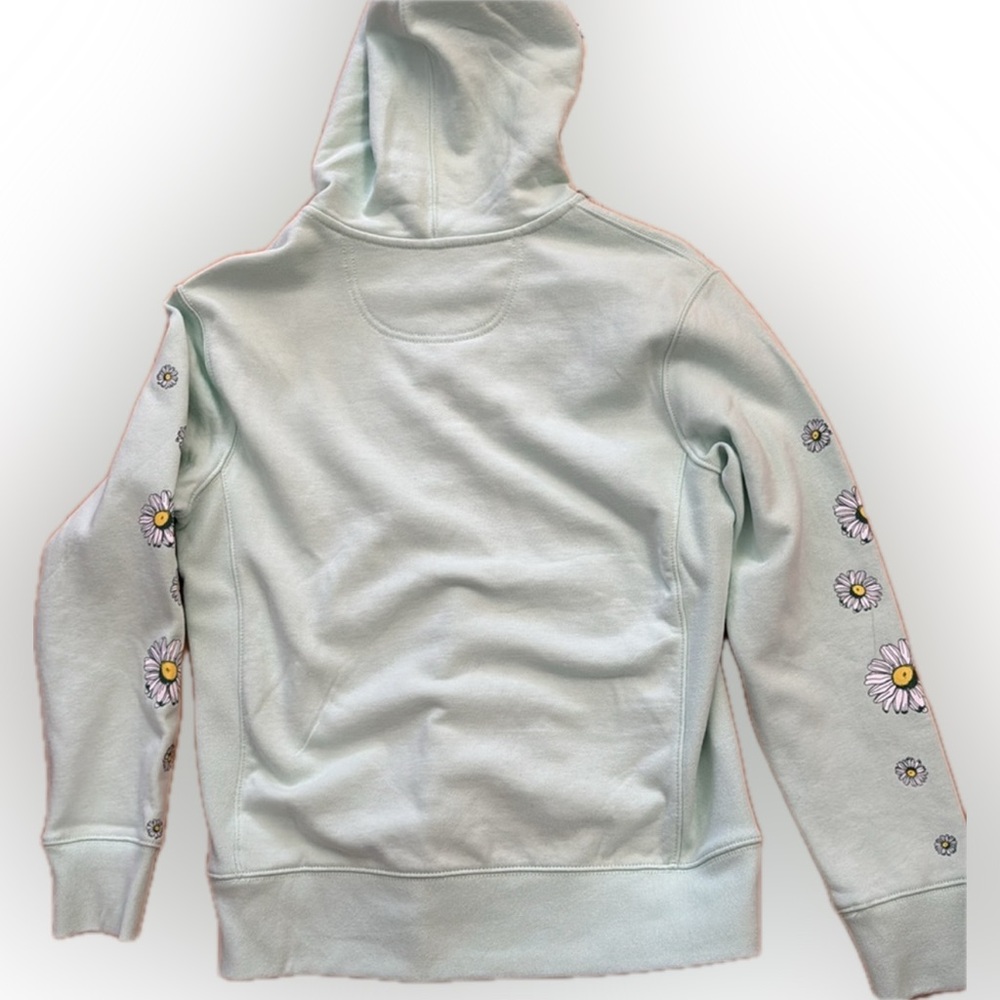 Life Is Good Mint Hoodie with Daisy 🌼 Sleeves & Pink Tag - Picture 9 of 9